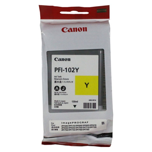 Picture of Canon 0898B001 (PFI-102Y) Yellow Inkjet Cartridge (130 Yield)
