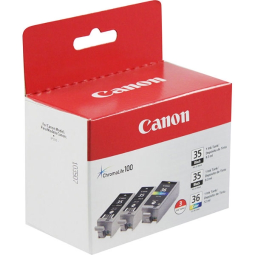 Picture of Canon 1509B007 (PGI-35) Black, Tri-Color Inkjet Cartridge