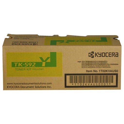 Picture of Kyocera Mita 1T02KVAUS0 (TK-592Y) Yellow Toner Cartridge (5000 Yield)