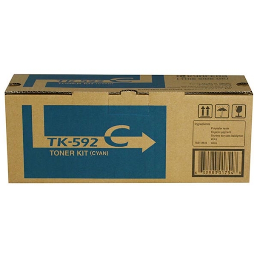 Picture of Kyocera Mita 1T02KVCUS0 (TK-592C) Cyan Toner Cartridge (5000 Yield)