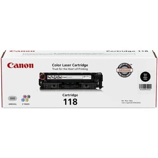 Picture of Canon 2662B001AA (Canon 118) Black Laser Toner Cartridge (3400 Yield)