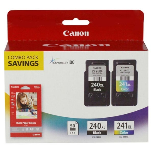 Picture of Canon 5206B005 (PG-240XL) High Yield Black Inkjet Combo w/paper