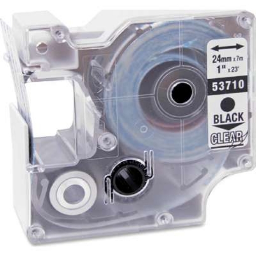Picture of Compatible 53710 Black on Clear Label Tape (1" x 23' yield)