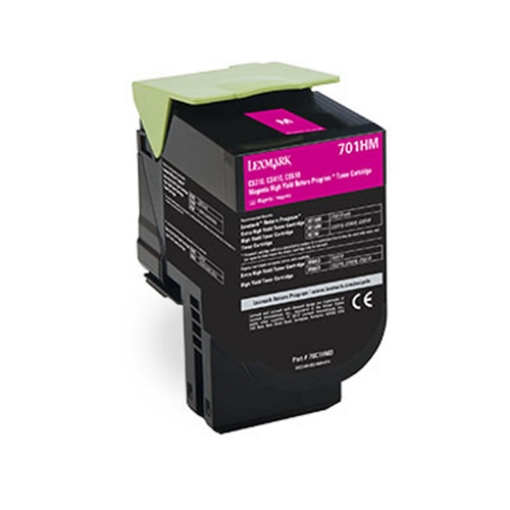Picture of Compatible 70C1HM0 (Lexmark #701HM) High Yield Magenta Toner Cartridge (3000 Yield)