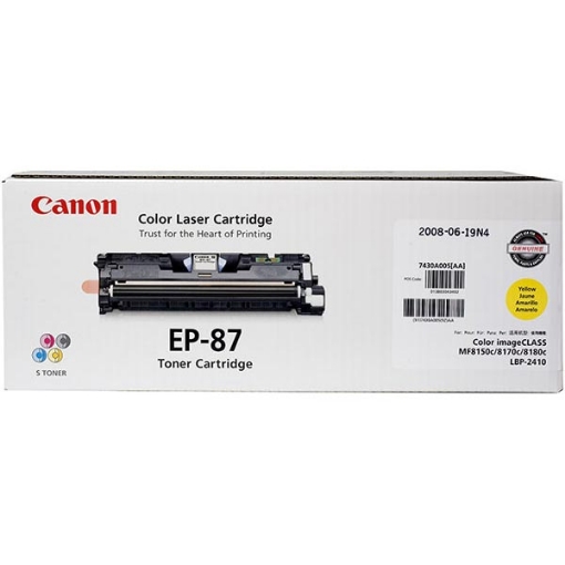 Picture of Canon 7430A005AA (EP-87y) Yellow Toner Printer Cartridge (4000 Yield)