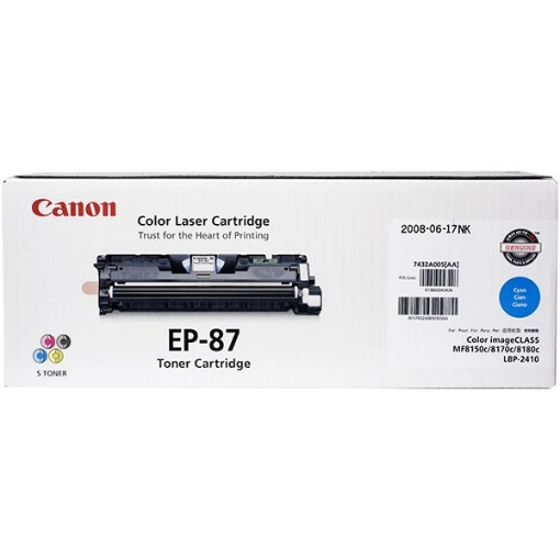 Picture of Canon 7432A005AA (EP-87c) Cyan Toner Printer Cartridge (4000 Yield)