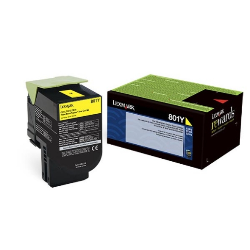 Picture of Lexmark 80C10Y0 Yellow Toner (1000 Yield)