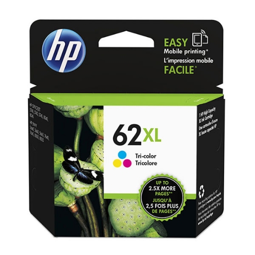 Picture of HP C2P07AN (HP 62XL) High Yield Tri-Color Ink Cartridge (415 Yield)