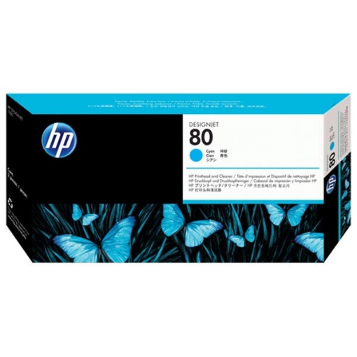 Picture of HP C4821A (HP 80) Cyan Printhead / Cleaner
