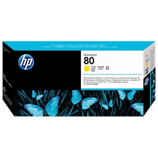 Picture of HP C4823A (HP 80) Yellow Printhead / Cleaner
