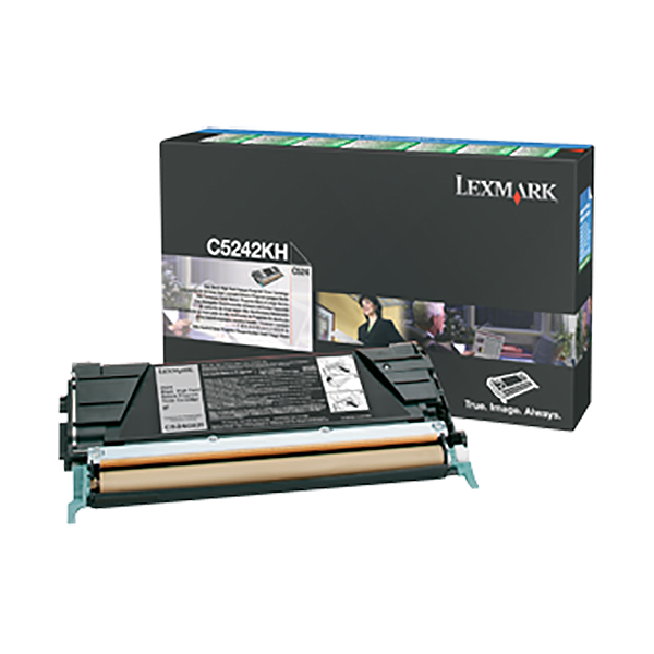 Picture of Lexmark C5242KH Black Laser Toner Cartridge (8000 Yield)