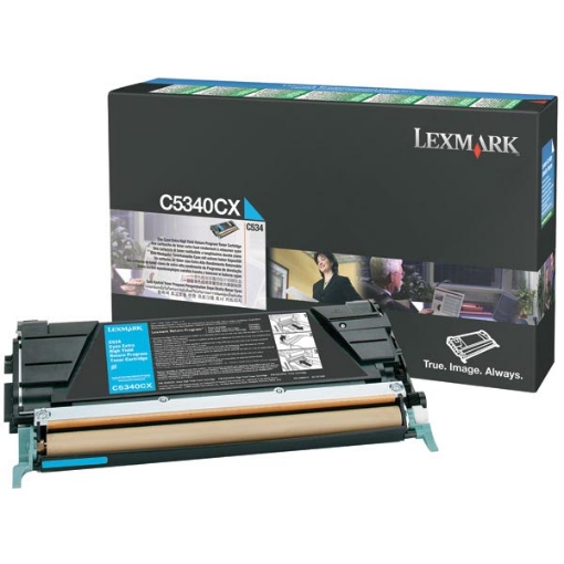 Picture of Lexmark C5340CX High Yield Cyan Laser Toner Cartridge (7000 Yield)