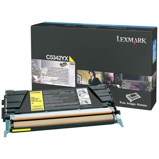 Picture of Lexmark C5342YX High Yield Yellow Laser Toner Cartridge (7000 Yield)
