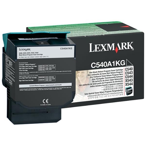 Picture of Lexmark C540A4KG Black Toner Cartridge (1000 Yield)