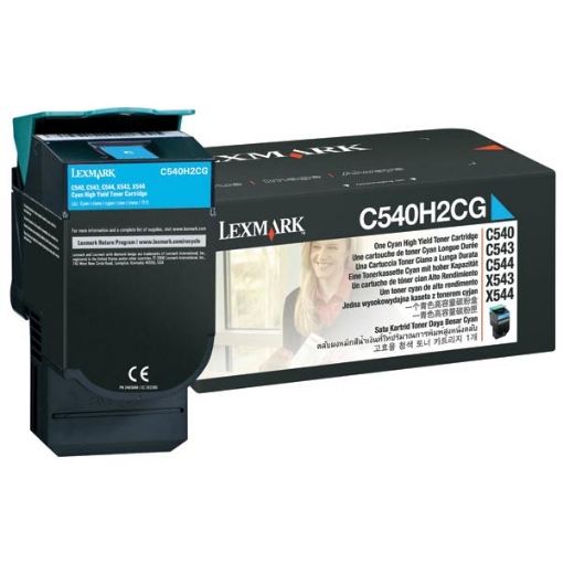 Picture of Lexmark C540H2CG Cyan Toner Cartridge (4000 Yield)