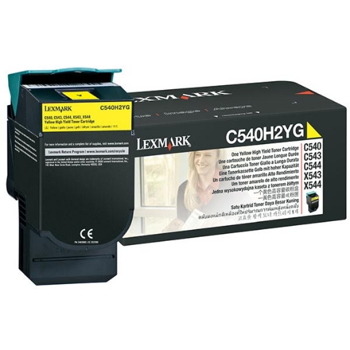 Picture of Lexmark C540H2YG Yellow Toner Cartridge (4000 Yield)