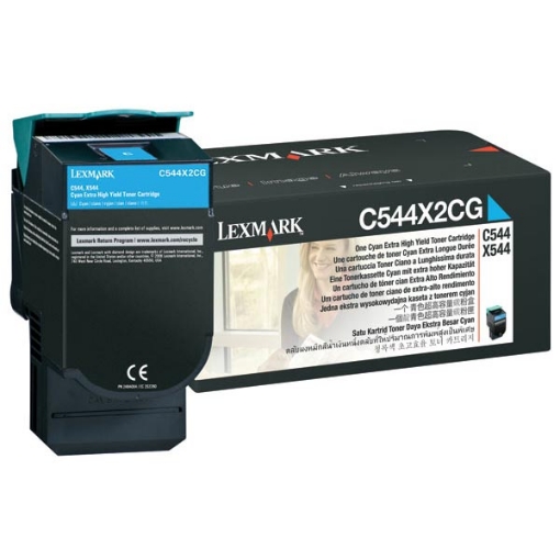 Picture of Lexmark C544X2CG Cyan Toner Cartridge (4000 Yield)