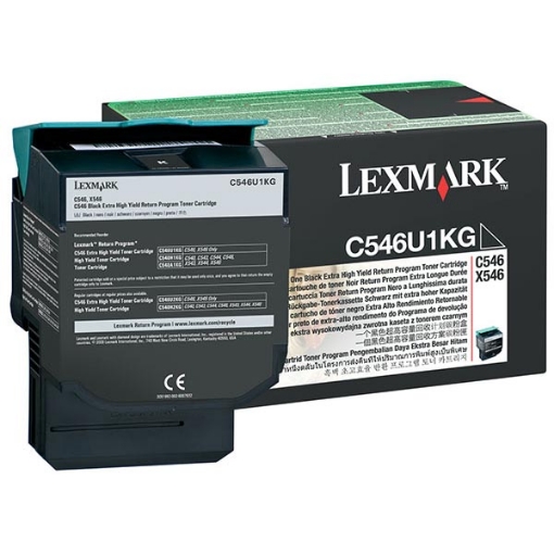 Picture of Lexmark C546U1K Extra High Yield Black Toner Cartridge (8000 Yield)
