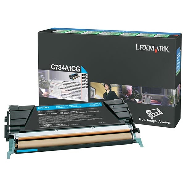 Picture of Lexmark C734A1C Cyan Toner Cartridge (6000 Yield)