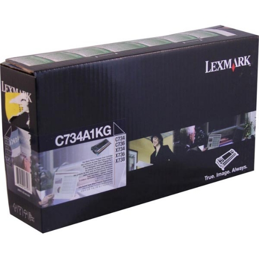 Picture of Lexmark C734A1K Black Toner Cartridge (8000 Yield)