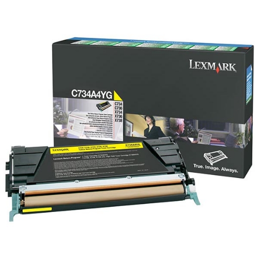 Picture of Lexmark C734A4Y Yellow Toner Cartridge (6000 Yield)