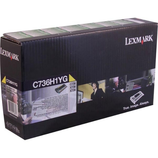 Picture of Lexmark, IBM C736H1Y (24B5806) Yellow Toner Cartridge (10000 Yield)