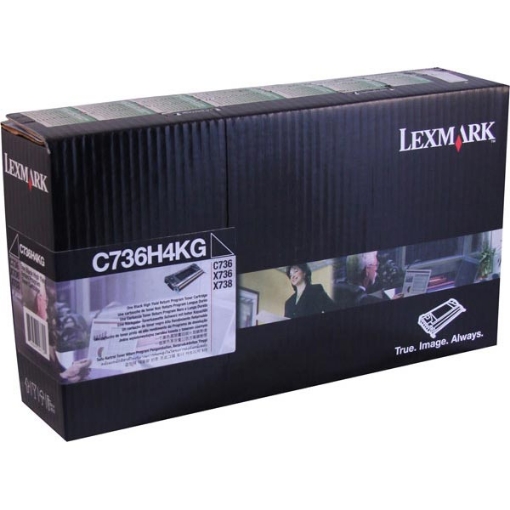 Picture of Lexmark C736H4K High Yield Black Toner Cartridge (12000 Yield)