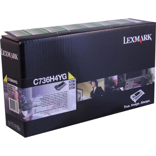 Picture of Lexmark C736H4Y High Yield Yellow Toner Cartridge (10000 Yield)