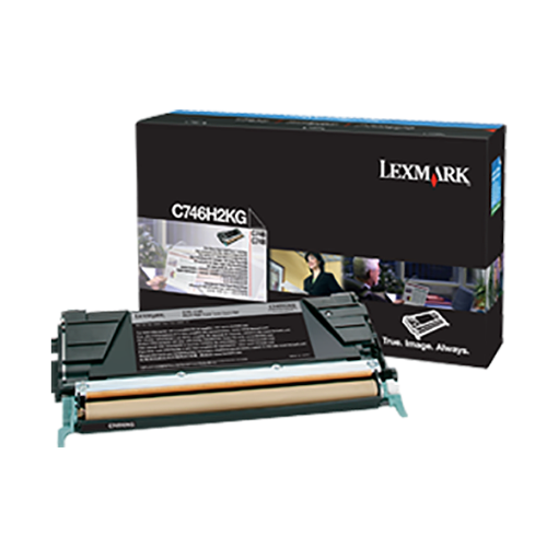 Picture of Lexmark C746H2KG High Yield Black Toner (12000 Yield)