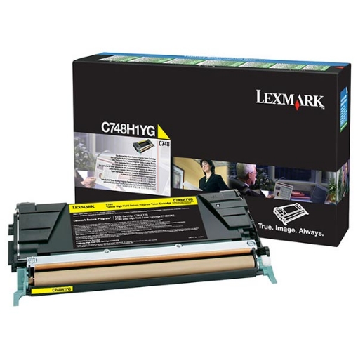 Picture of Lexmark C748H4YG High Yield Yellow Toner (10000 Yield)