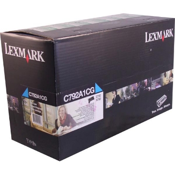 Show details for Lexmark C792A1CG Cyan Toner Cartridge Picture of Lexmark C792A1CG Cyan Toner Cartridge