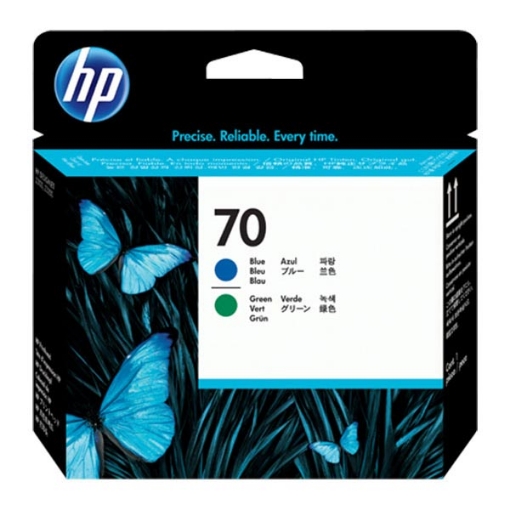 Picture of HP C9408A (HP 70) Blue & Green Inkjet Cartridge Printhead