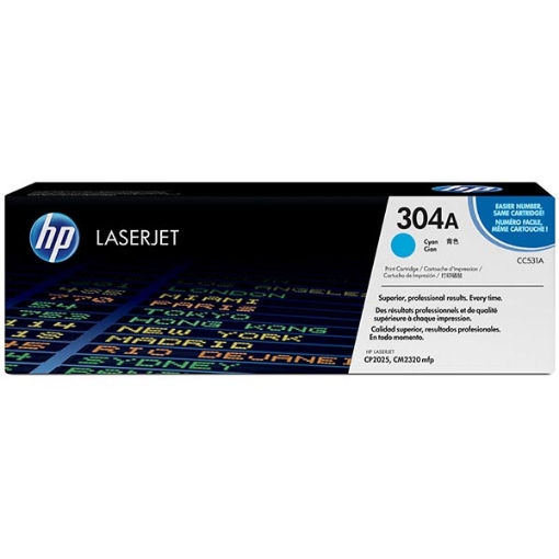 Picture of HP CC531AG (HP 304A) Cyan ColorSphere Print Cartridge (2800 Yield)