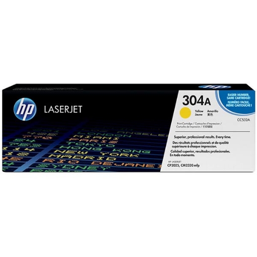Picture of HP CC532A (HP 304A) Yellow Toner Cartridge (2800 Yield)
