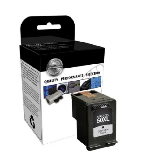 Picture of Compatible CC641WN (HP 60XL) High Yield Black Inkjet Cartridge (600 Yield)