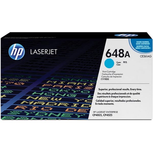 Picture of HP CE261AG (HP 648A) Cyan Toner Cartridge (11000 Yield)