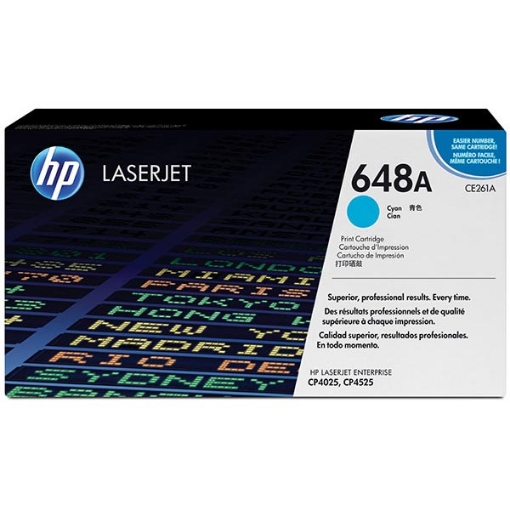 Picture of HP CE261A (HP 648A) Cyan Laser Toner Cartridge (11000 Yield)