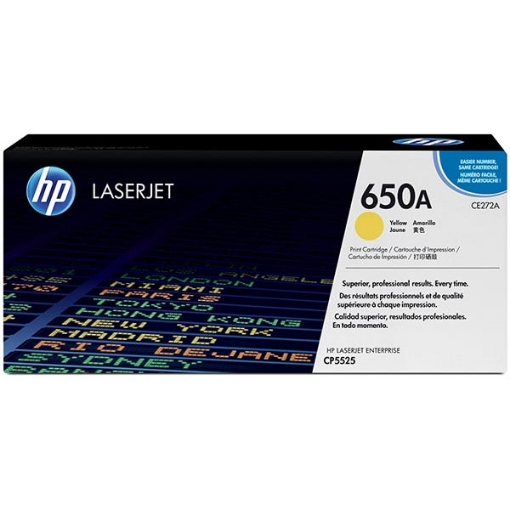 Picture of HP CE272A (HP 650A) Yellow Laser Toner Cartridge (15000 Yield)