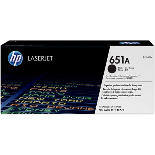 Picture of HP CE340AG (HP 651A) Black Toner Cartridge (13500 Yield)