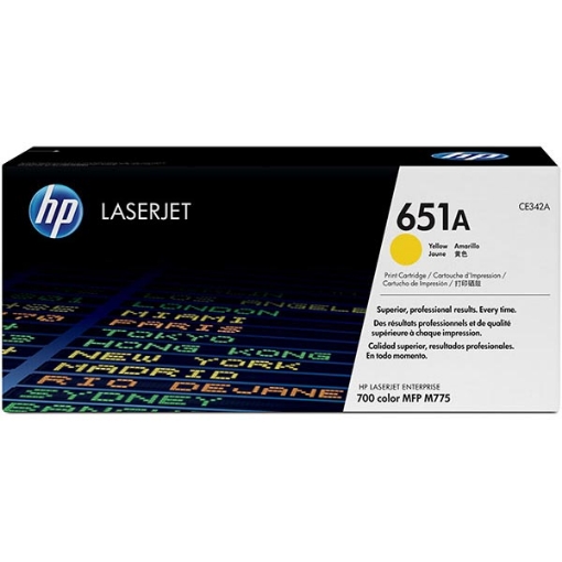 Picture of HP CE342AG (HP 651A) Yellow Toner Cartridge (16000 Yield)