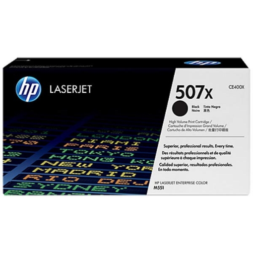 Picture of HP CE400X (HP 507A) High Yield Black Toner Cartridge (11000 Yield)