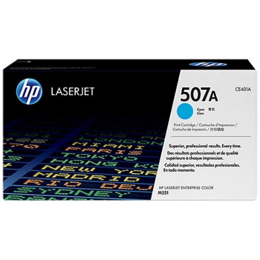 Picture of HP CE401AG (HP 507A) Cyan Toner Cartridge (6000 Yield)