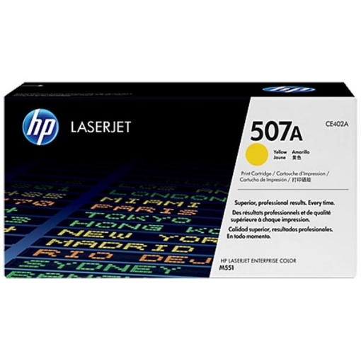 Picture of HP CE402AG (HP 507A) Yellow Toner Cartridge (6000 Yield)