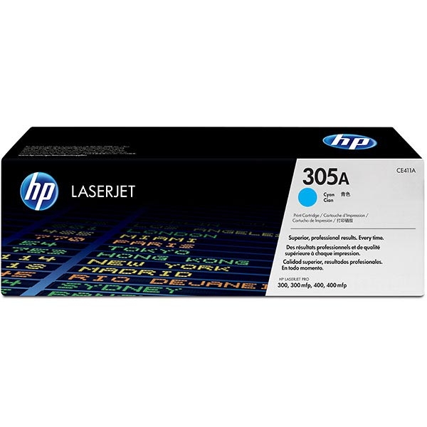 Picture of HP CE411AG (HP 305A) Cyan Toner Cartridge (2600 Yield)