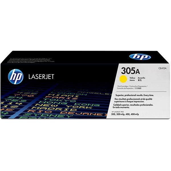 Picture of HP CE412AG (HP 305A) Yellow Toner Cartridge (2600 Yield)