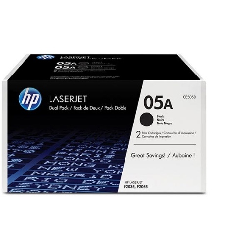 Picture of HP CE505AD (HP 05A) Black Toner Cartridge (Dual Pack) (2300 x 2)