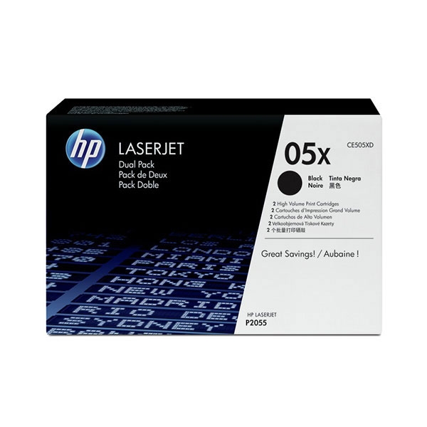 Picture of HP CE505XD (HP 05X) Black Smart Print Cartridge (6,500 x 2 Yield)