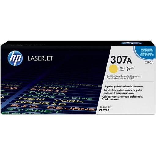 Picture of HP CE742A (HP 307A) Yellow Laser Toner Cartridge (7300 Yield)