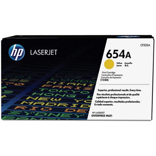 Picture of HP CF332A (HP 654A) Yellow Toner Cartridge (1000 Yield)