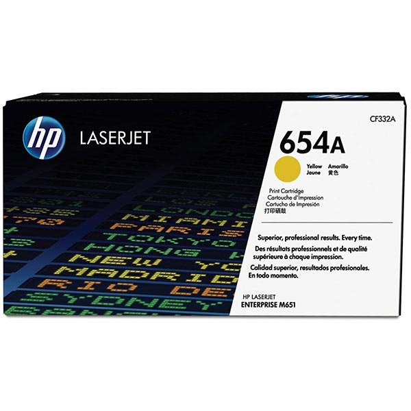 Picture of HP CF332A (HP 654A) Yellow Toner Cartridge (1000 Yield)